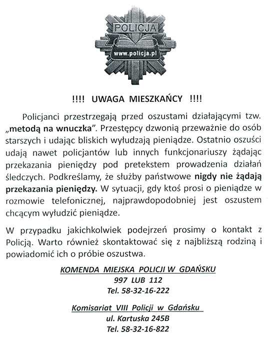 Ogłoszenie policja
